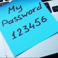 password written on sticky note