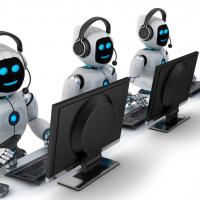 robots working at computers
