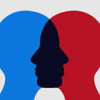 Image of two people overlapping to show empathy