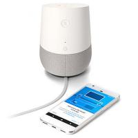 A voice-activated home device and a smartphone voice assistant