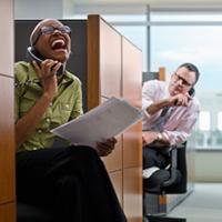 Annoying coworker talking loudly on the phone