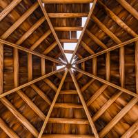 Filling in gaps in an octagonal wood roof