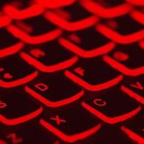 Red lit-up keyboard