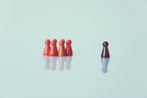 Game pieces with one leader in the front