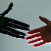 AI hand and human hand