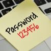 password 123456 on sticky note