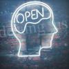 Neon sign with an open mind