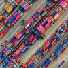 Aerial shot of a container lot